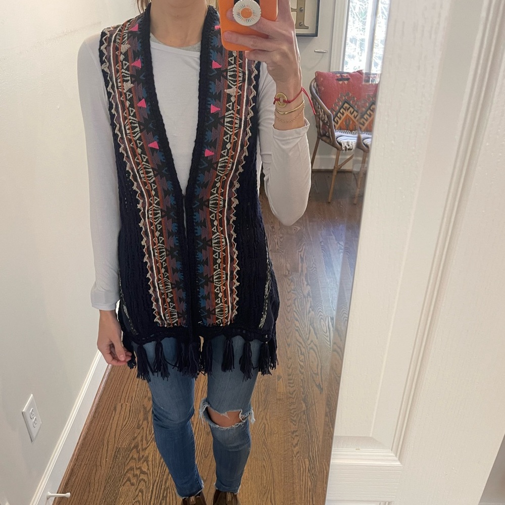 free people crochet boho vest